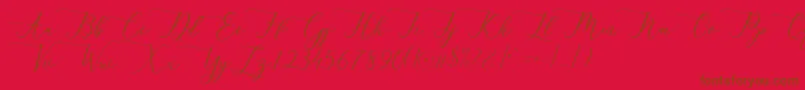 Berlian-Schriftart – Braune Schriften auf rotem Hintergrund