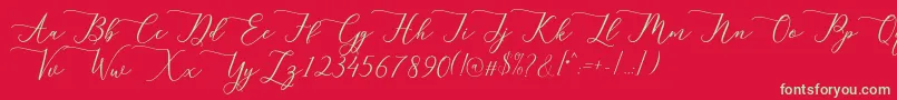 フォントBerlian – 赤い背景に緑の文字