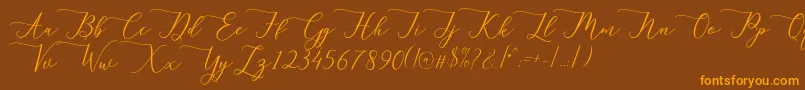 Berlian Font – Orange Fonts on Brown Background