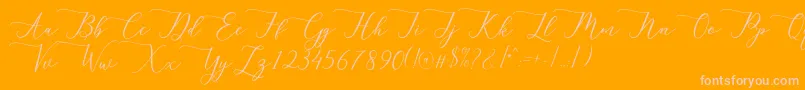 Berlian-Schriftart – Rosa Schriften auf orangefarbenem Hintergrund