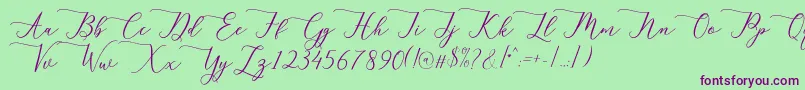 Berlian Font – Purple Fonts on Green Background