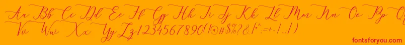 Berlian Font – Red Fonts on Orange Background