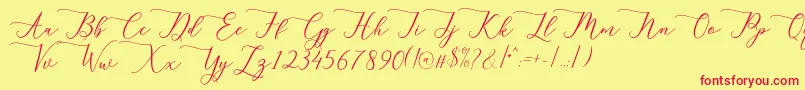 Berlian Font – Red Fonts on Yellow Background