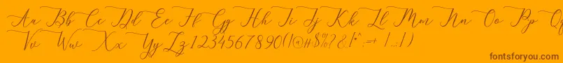 berlian Font – Brown Fonts on Orange Background
