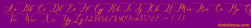 berlian Font – Orange Fonts on Purple Background