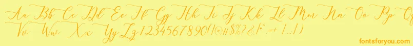 berlian Font – Orange Fonts on Yellow Background