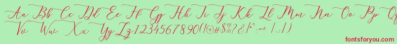 berlian Font – Red Fonts on Green Background