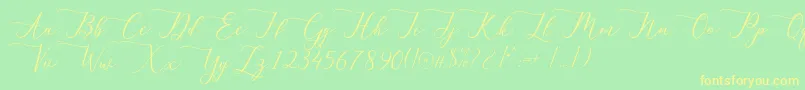 berlian Font – Yellow Fonts on Green Background