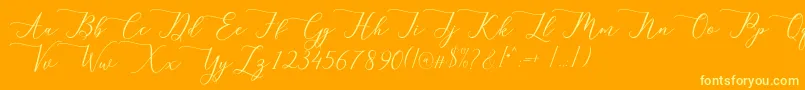 berlian Font – Yellow Fonts on Orange Background