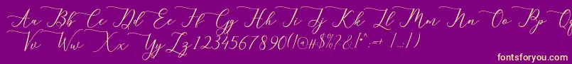berlian Font – Yellow Fonts on Purple Background