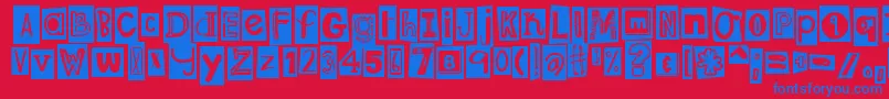 Шрифт DjbRansomNoteClipped – синие шрифты на красном фоне