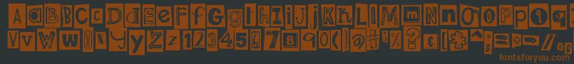 DjbRansomNoteClipped Font – Brown Fonts on Black Background