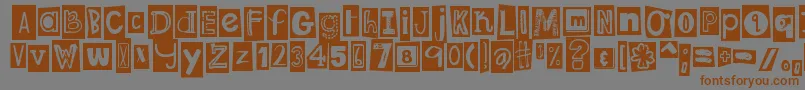 Шрифт DjbRansomNoteClipped – коричневые шрифты на сером фоне