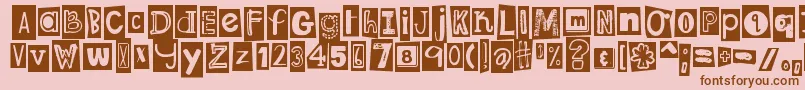 DjbRansomNoteClipped Font – Brown Fonts on Pink Background