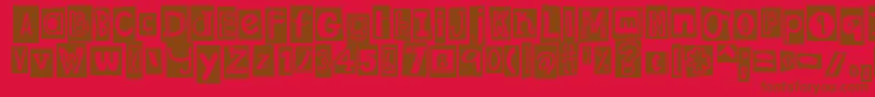 Police DjbRansomNoteClipped – polices brunes sur fond rouge