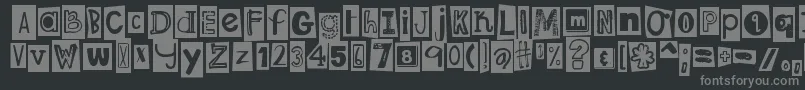 Шрифт DjbRansomNoteClipped – серые шрифты на чёрном фоне