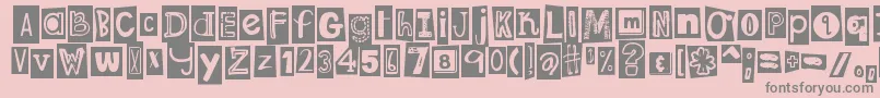 DjbRansomNoteClipped Font – Gray Fonts on Pink Background