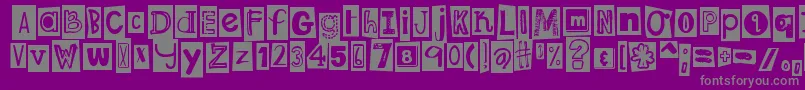 DjbRansomNoteClipped-Schriftart – Graue Schriften auf violettem Hintergrund