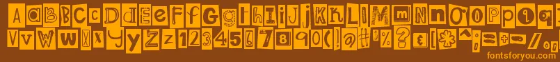 DjbRansomNoteClipped Font – Orange Fonts on Brown Background