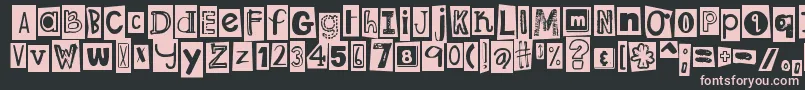 DjbRansomNoteClipped Font – Pink Fonts on Black Background