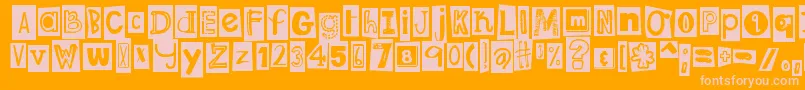 Шрифт DjbRansomNoteClipped – розовые шрифты на оранжевом фоне