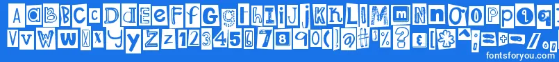 Шрифт DjbRansomNoteClipped – белые шрифты на синем фоне