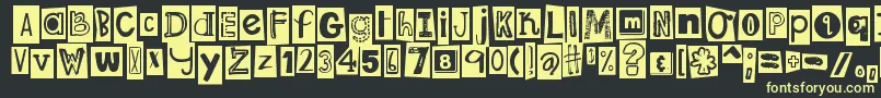 DjbRansomNoteClipped Font – Yellow Fonts on Black Background