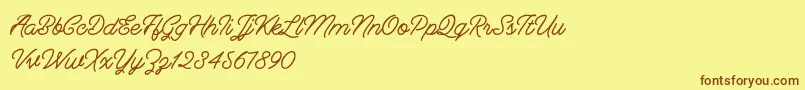 Berliana Monoline   Free Font – Brown Fonts on Yellow Background