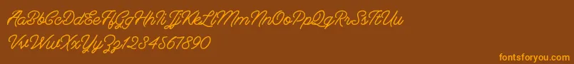 Berliana Monoline   Free Font – Orange Fonts on Brown Background