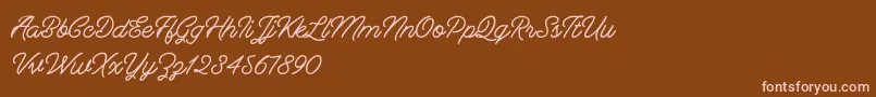 Berliana Monoline   Free Font – Pink Fonts on Brown Background