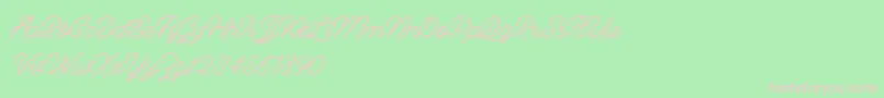 Berliana Monoline   Free-Schriftart – Rosa Schriften auf grünem Hintergrund