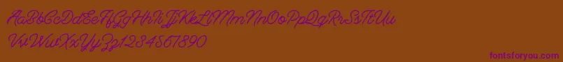 Berliana Monoline   Free-Schriftart – Violette Schriften auf braunem Hintergrund