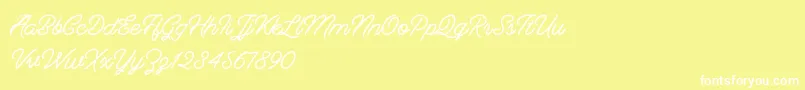 Berliana Monoline   Free Font – White Fonts on Yellow Background