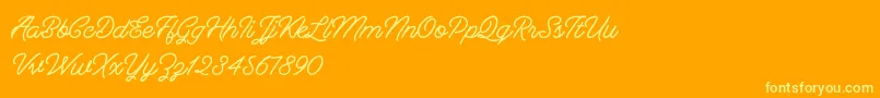 Berliana Monoline   Free Font – Yellow Fonts on Orange Background