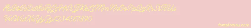 Berliana Monoline   Free Font – Yellow Fonts on Pink Background