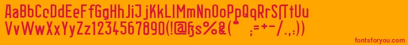 Berlin Email Wide Semibold Font – Red Fonts on Orange Background