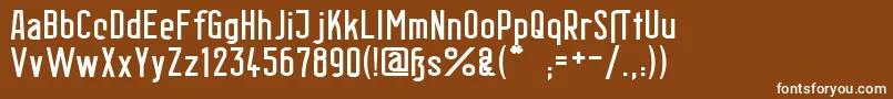 フォントBerlin Email Wide Semibold – 茶色の背景に白い文字