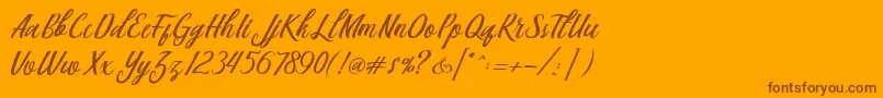 Шрифт Berlin Script – коричневые шрифты на оранжевом фоне
