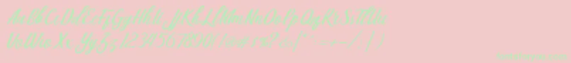 Berlin Script Font – Green Fonts on Pink Background