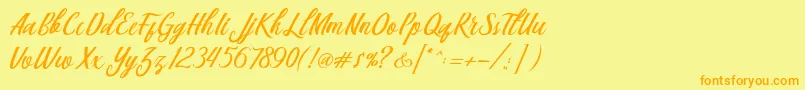 fuente Berlin Script – Fuentes Naranjas Sobre Fondo Amarillo