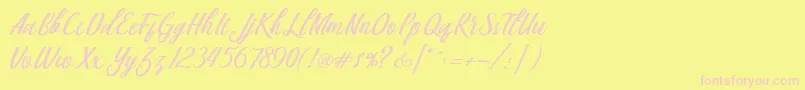 Berlin Script-Schriftart – Rosa Schriften auf gelbem Hintergrund