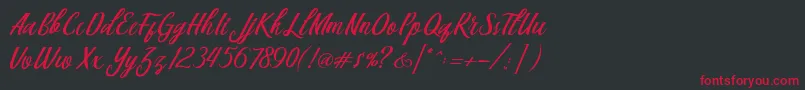 Berlin Script Font – Red Fonts on Black Background