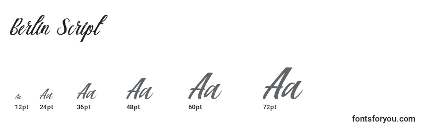 Berlin Script Font Sizes