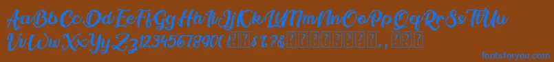 Шрифт Berlineta DEMO – синие шрифты на коричневом фоне