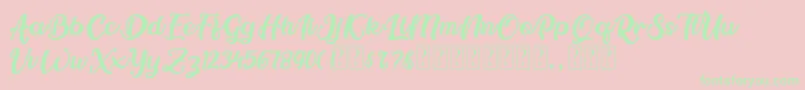Berlineta DEMO-Schriftart – Grüne Schriften auf rosa Hintergrund