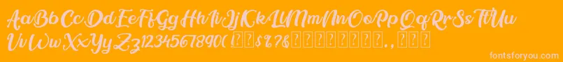 Berlineta DEMO-Schriftart – Rosa Schriften auf orangefarbenem Hintergrund