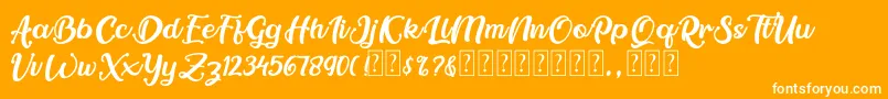 Berlineta DEMO-Schriftart – Weiße Schriften auf orangefarbenem Hintergrund