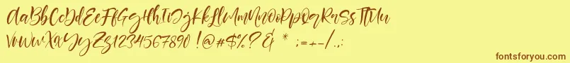 Berlins Font – Brown Fonts on Yellow Background