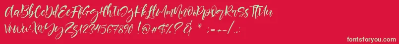 Berlins Font – Green Fonts on Red Background