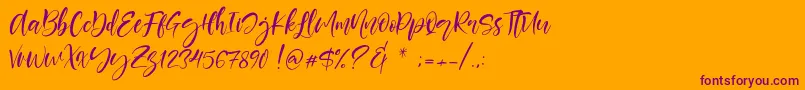 Berlins Font – Purple Fonts on Orange Background